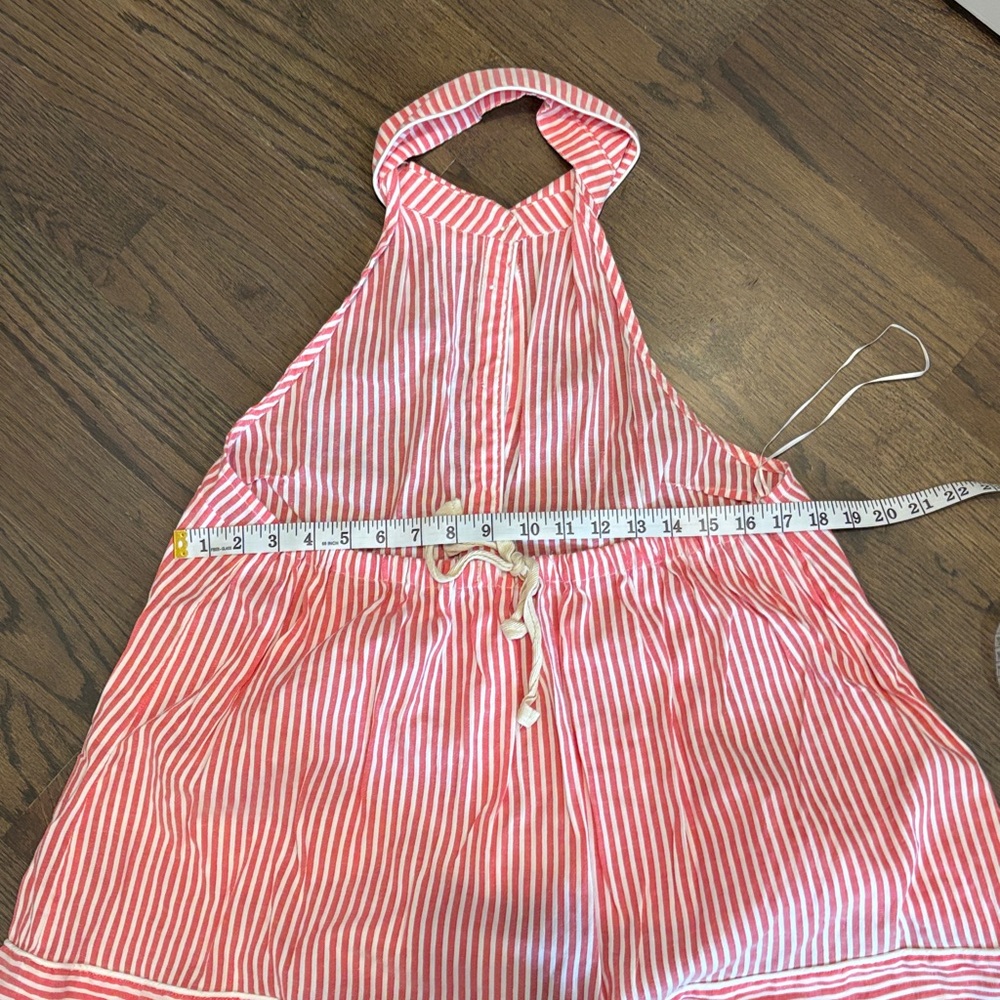 By Anthropologie button-front halter swing blouse red/white - Picture 7 of 7